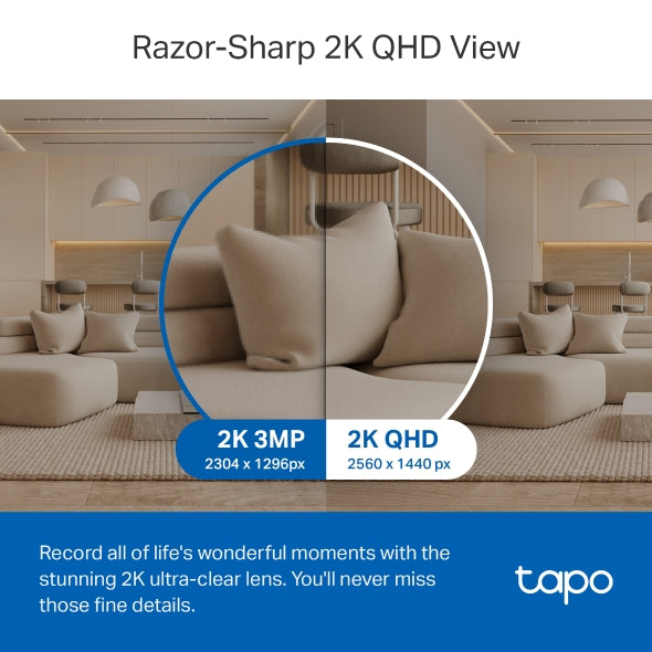 كاميرا داخلية بدقة 4 ميجا بكسل Tapo C220 متحركة كاميرا منزلية Wi-Fi