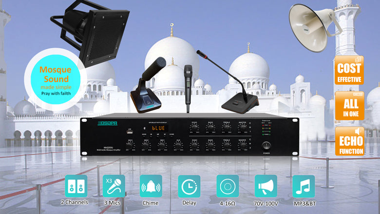 DSPPA Multimedia Mosque Amplifier 2*250W /MA2250U