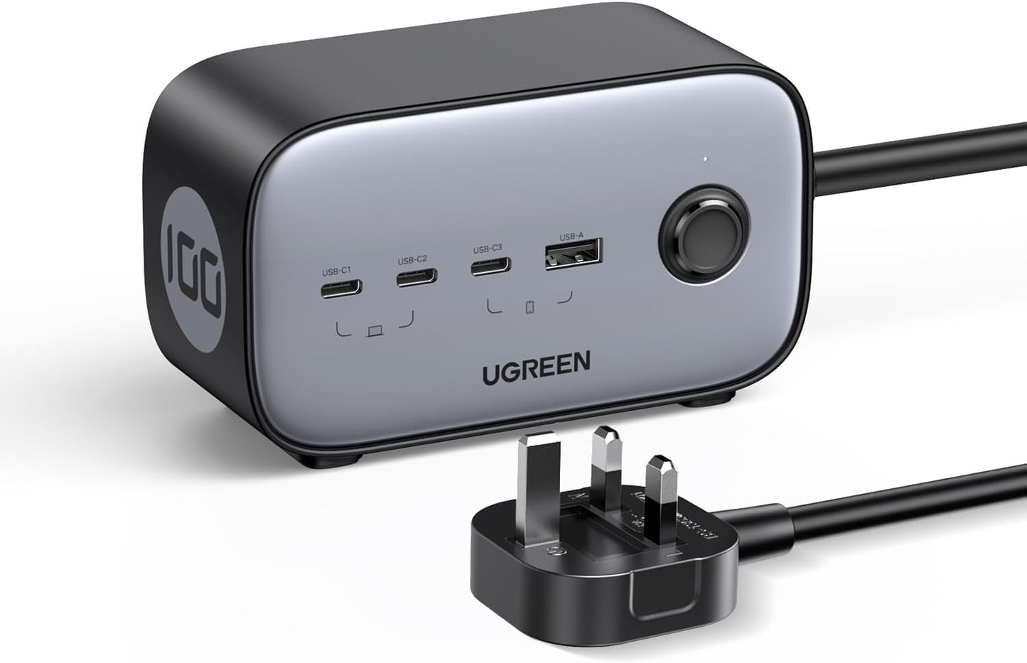 UGREEN DigiNest Pro Power Strip(2 AC Outlets + 100W 3C1A) UK / 60168