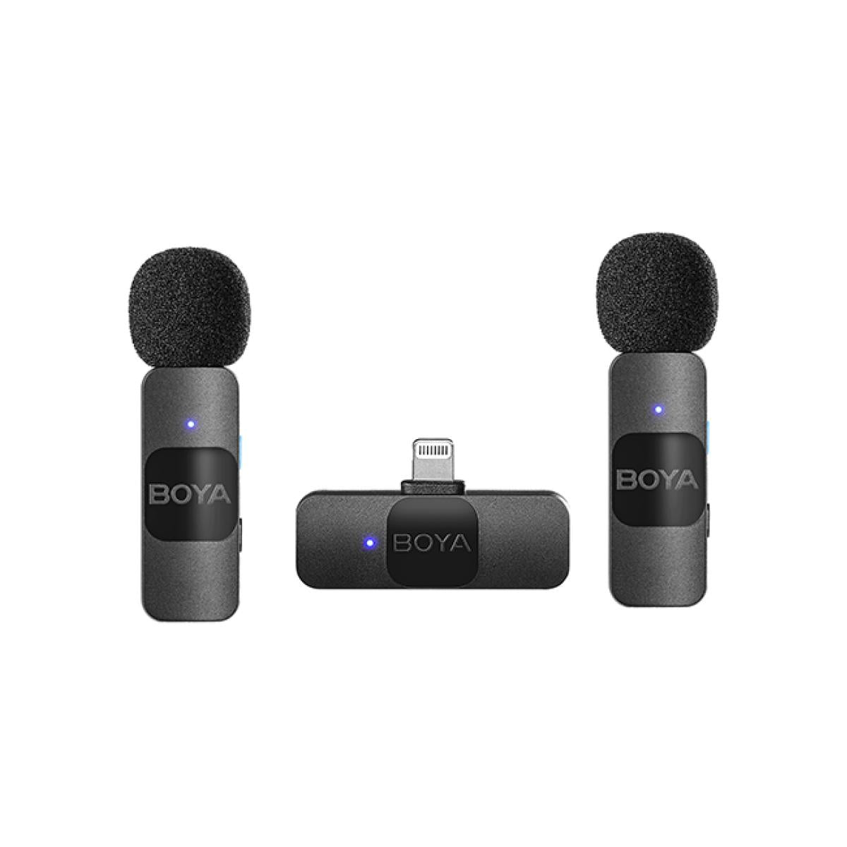 نظام ميكروفون لاسلكي BOYA BY-V2 Ultracompact 2.4GHz لجهاز iPhone (ميكروفونان)