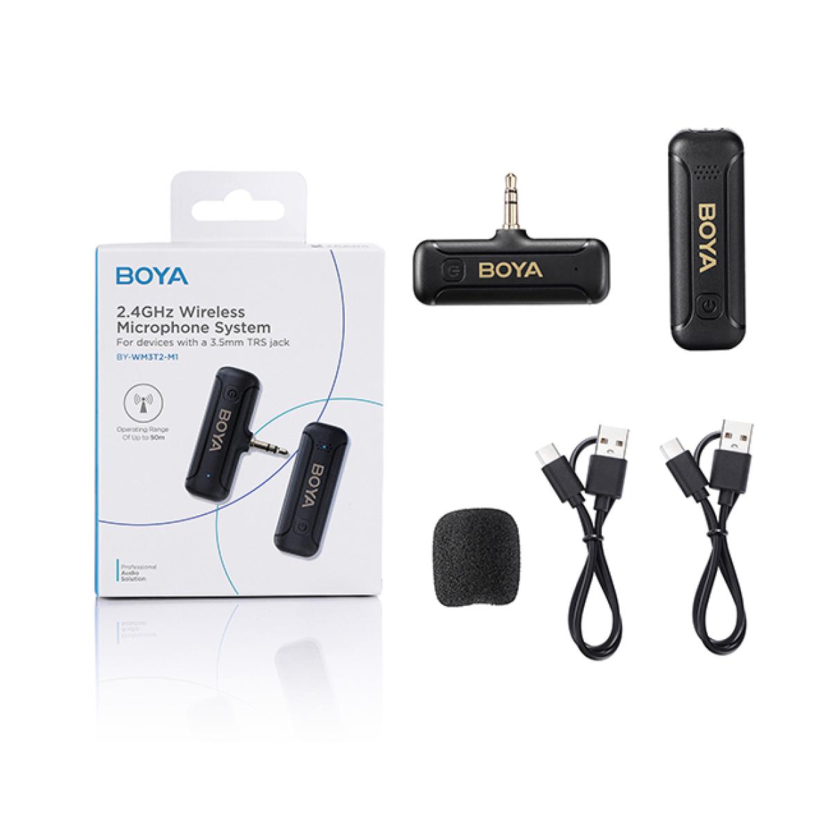 نظام ميكروفون لاسلكي BOYA BY-WM3T2 2.4GHz AUX 3.5mm (ميكروفون واحد)