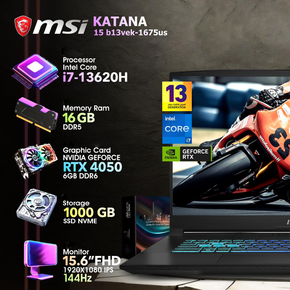 MSI Core i7 RTX 4050 16GB RAM 1TB SSD (F)
