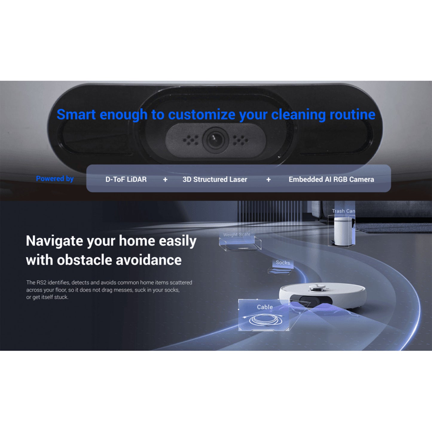 EZVIZ RS2 Robot Vacuum & Mop Combo