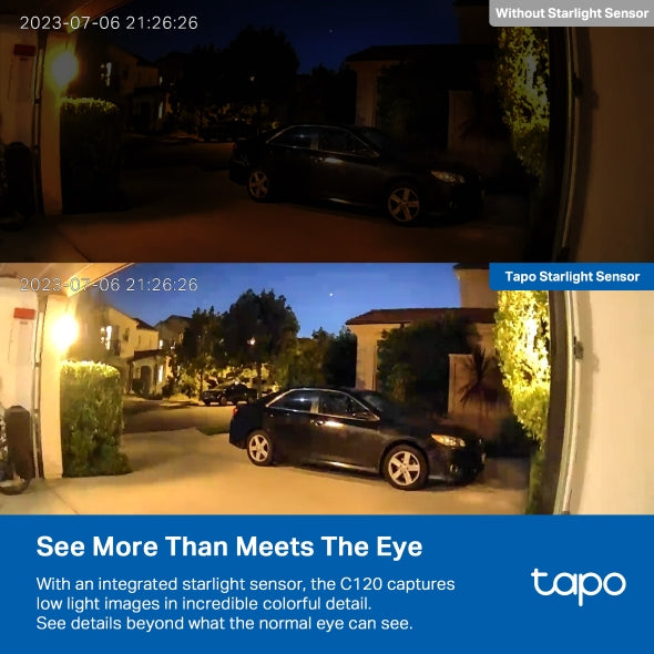 3mp Outdoor/Indoor Camera Night Colored Tapo -C120