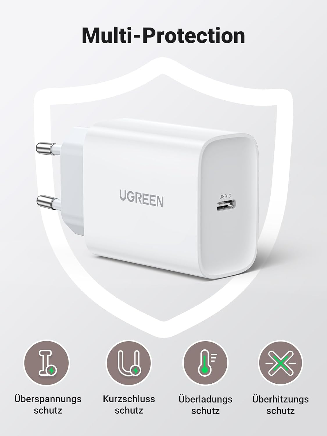 UGREEN 30W USB C Charger,Charging Plug, Adapter supports 20W USB C / 70161