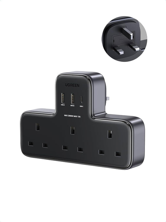 UGREEN DigiNest Power Strip (3 AC Outlets + 30W 2A1C) UK / 15360