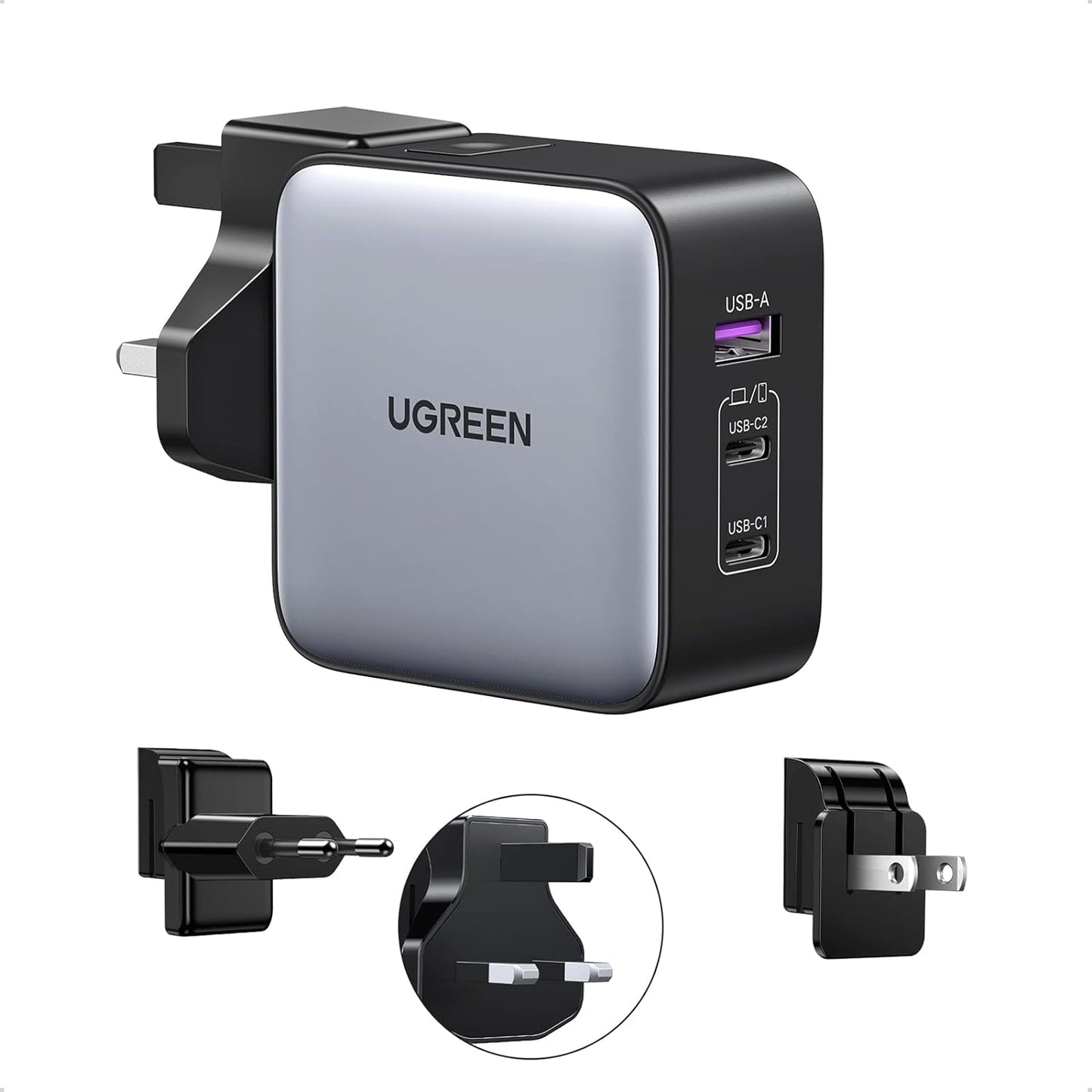 UGREEN Nexode 65W 3 Port Travel Charger GaN Fast International Charger / 90409