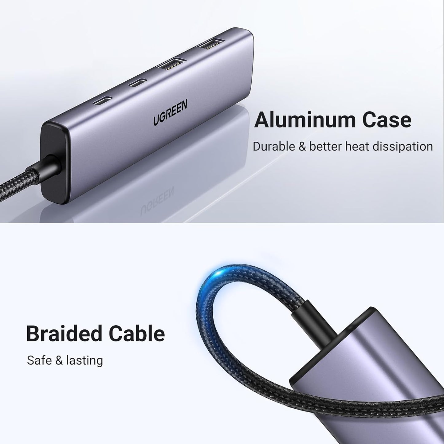 UGREEN USB-C to 2-Port USB-A + 2-Port USB-C Hub Up to 5Gpbs Without Power Port / 15395