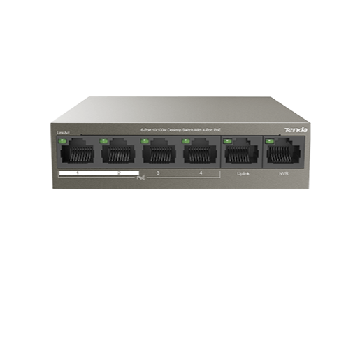 Tenda 6-Port 10/100M Desktop Switch with 4-Port PoE / TEF1106P-4-63W