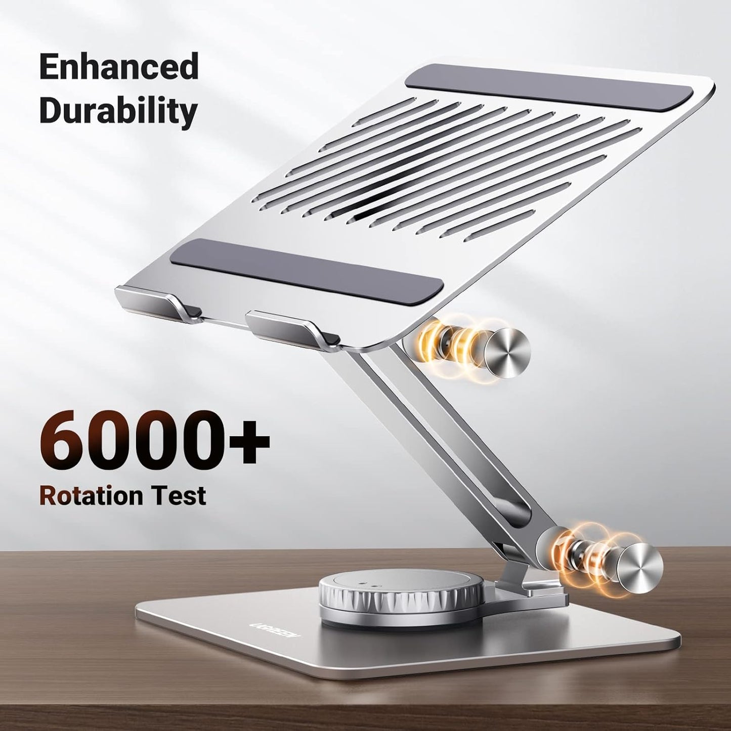 90849 / Ugreen Swivel & Full Angle Hover Adjustable & Foldable Laptop Stand horizontal rotation 360 (201mm) Up To 17.3"  (Silver)