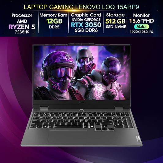 Lenovo LOQ Ryzen 5 (7235HS) 12GB Ram RTX3050 512SSD