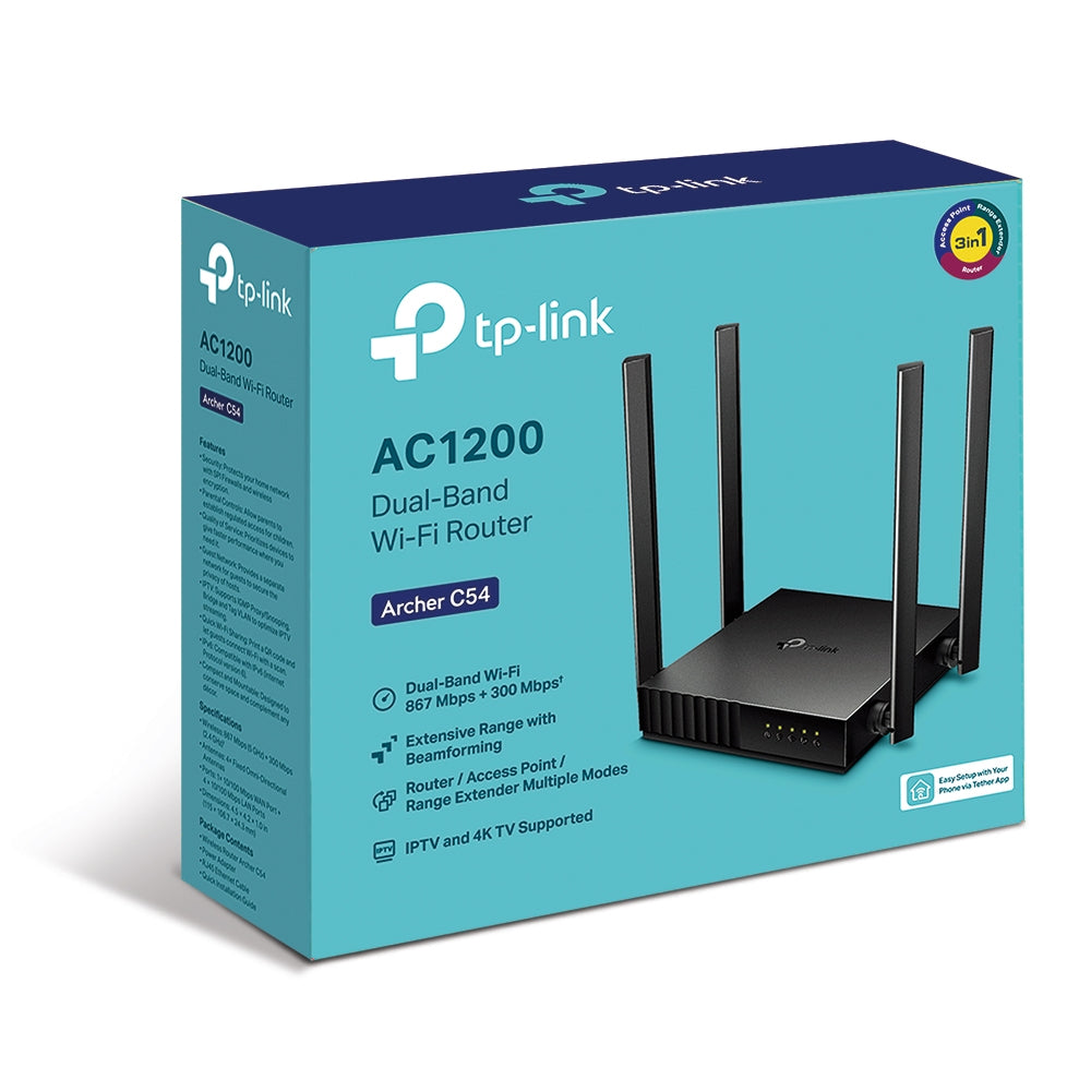 Archer AC1200 Dual Band Wi-Fi Router, Multi-Mode 3-in-1 / Archer C54