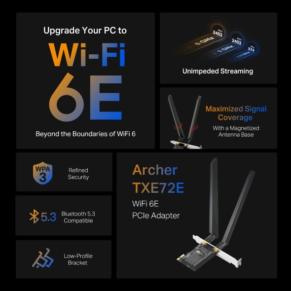 AXE5400 Wi-Fi 6E Bluetooth 5.3 PCIe Adapter / Archer TXE72E