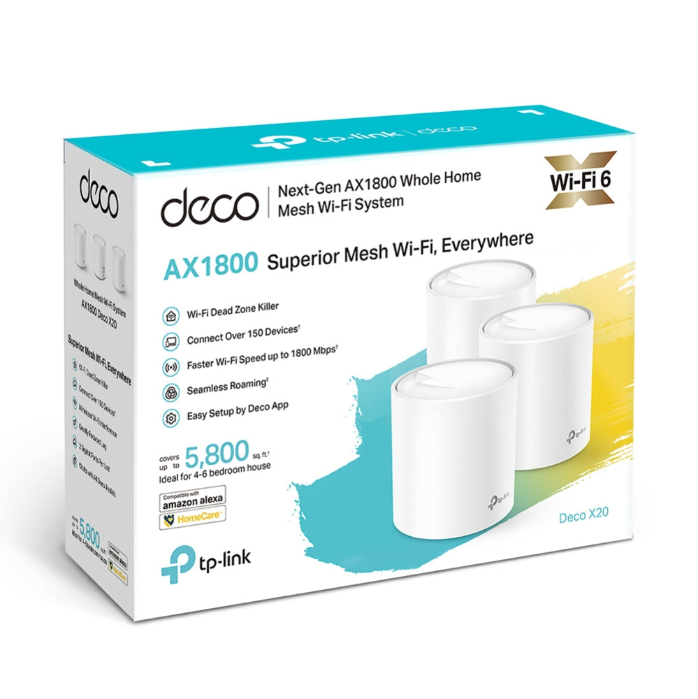 TP-Link AX1800 Whole Home Mesh Wi-Fi 6 System / Deco X20 (3-pack)