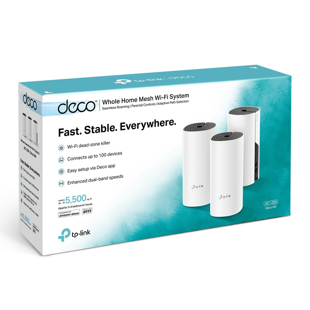 TP-Link AC1200 Whole-Home Mesh Wi-Fi Unit, (3-pack) / Deco M4(3-pack)