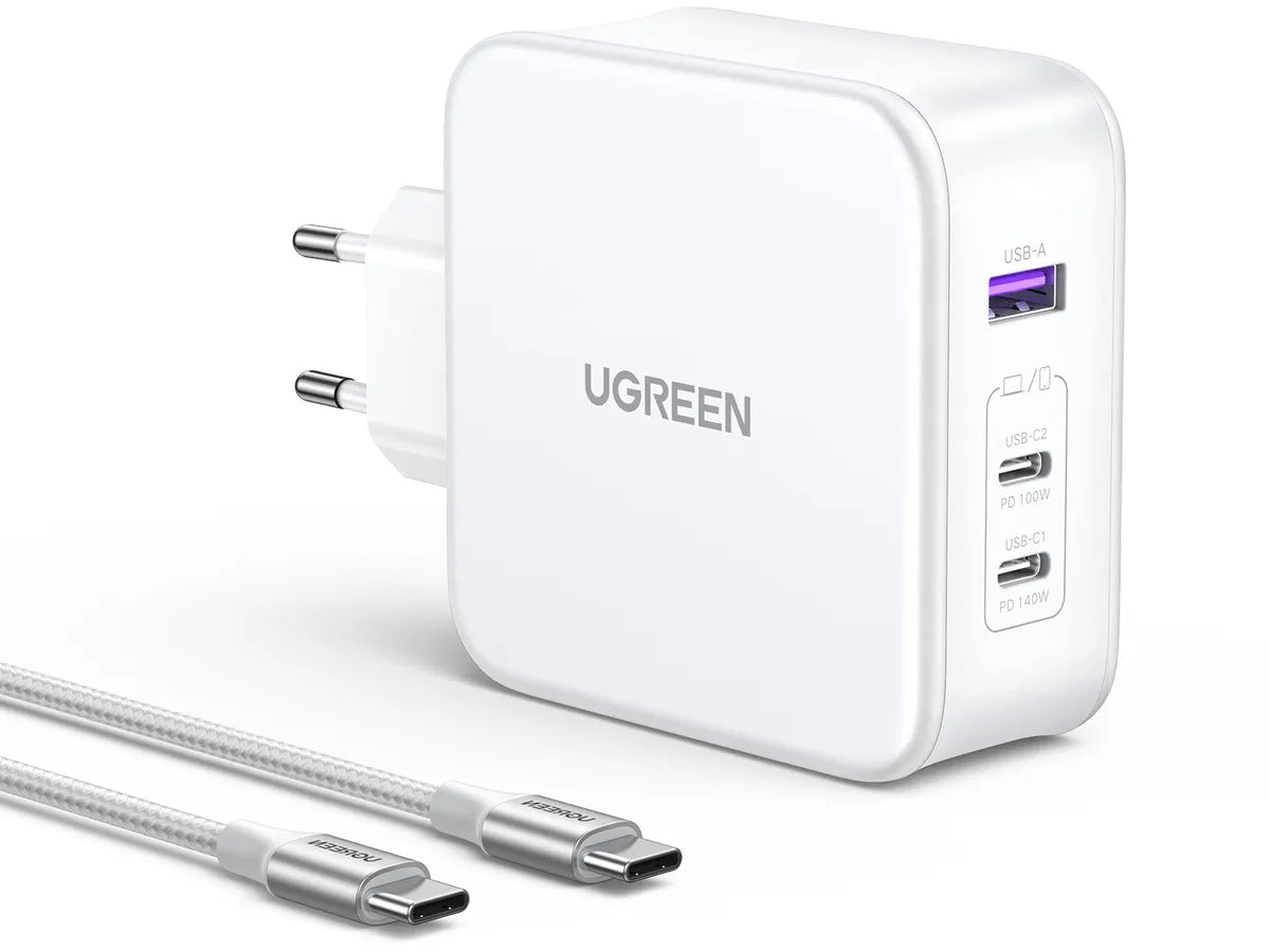 UGREEN Nexode 140W USB C GaN 3-Ports Wall Charger with C to C Cable 1.5M / 90549-15339