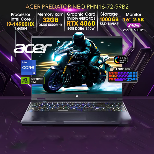 Acer Predator NEO i9-14900HX RTX 4060 32GB RAM 1TB SSD