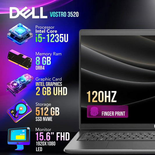 Dell Vostro 3520 Core i5-12th Gen 8GB Finger Print