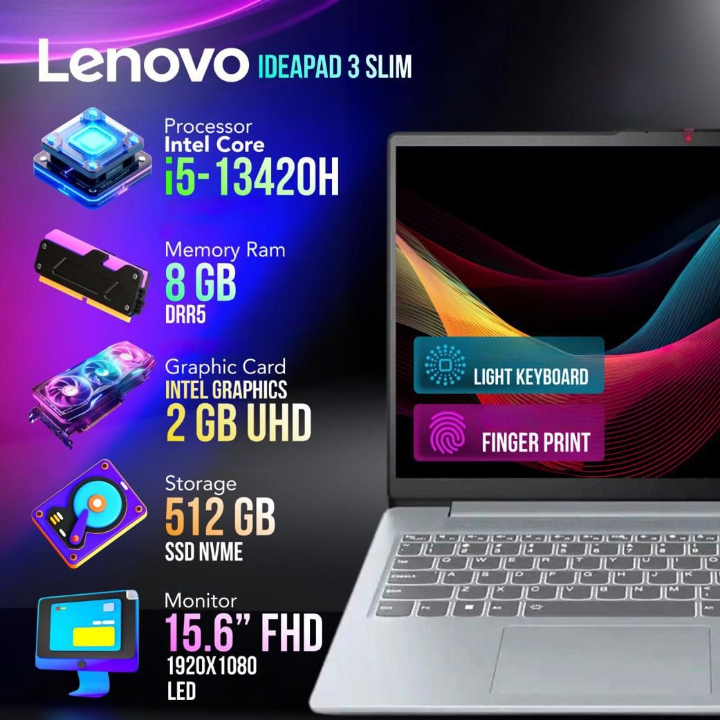 Lenovo IDEAPAD 3 Slim i5 8GB Ram 512GB SSD / Fingerprint