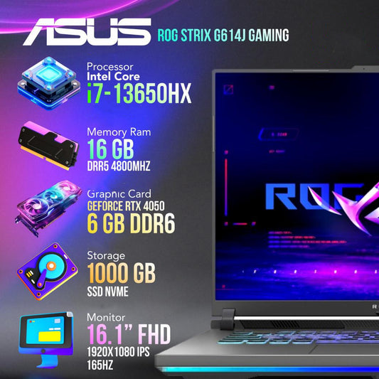 Asus ROG i7 13650Hx 13Gen 16GB RAM RTX 4050 144Hz