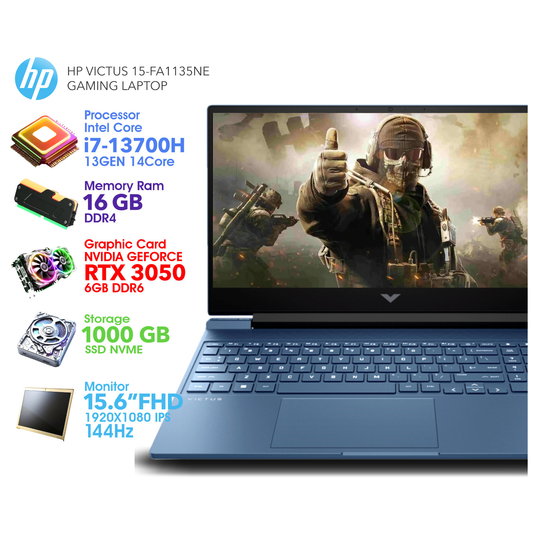 Victus by HP 13Gen Core i7 10-Cores RTX 3050 6GB