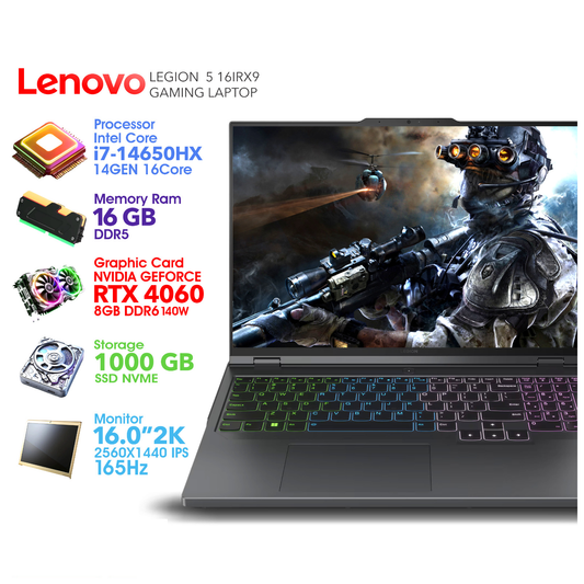 Lenovo Legion 14Gen i7 16GB RAM 1TB SSD RTX4060