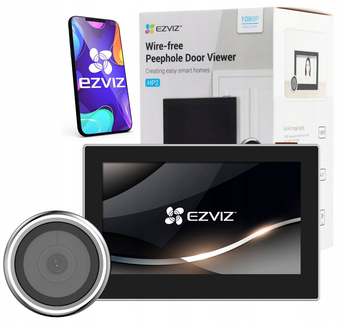 EZVIZ HP2 is a wire-free peephole door viewer