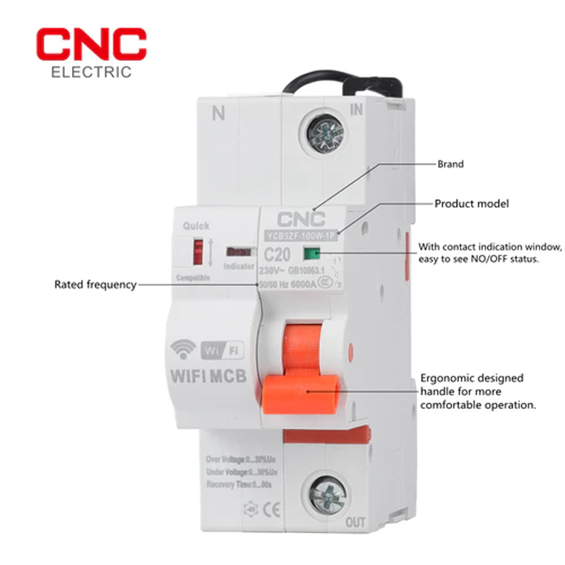 Wi-Fi Smart Circuit Breaker 32A Single Pole /YCB9ZF-100W 1P