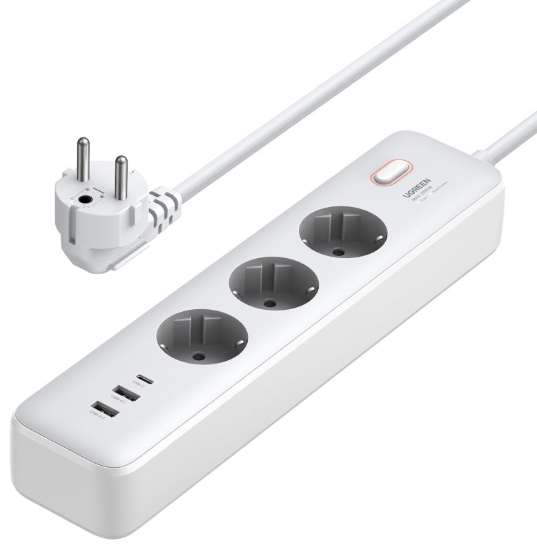 UGREEN 30W 3 AC Power Strip with Master Switch (2A1C) DE / 25357