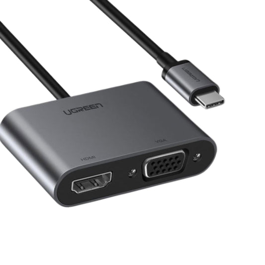 50505 / UGREEN USB-C to HDMI + VGA Adapter with PD (Space Gray) (simultaneously use)