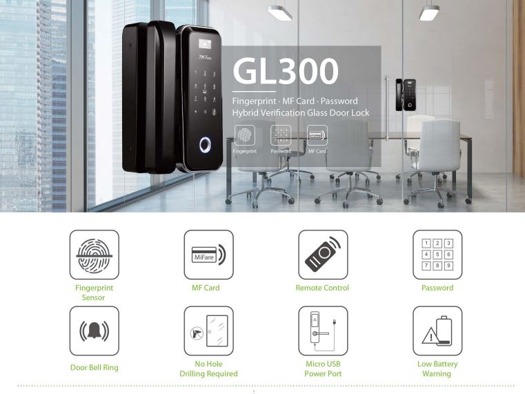 Smart Glass Door Lock-GL300