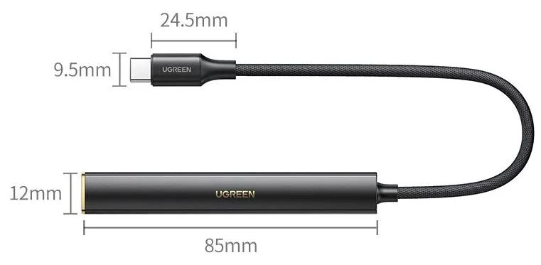 UGREEN Type C Male To 3.5mm DAC Amplifier Hi-Res Audio with Chip/90217