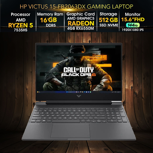 HP Victus Ryzen 5 16GB Ram 512SSD RX6550M 