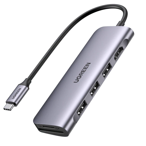 UGREEN USB-C to 3 Ports USB3.0-A Hub + HDMI + TF/SD With PD / 70410