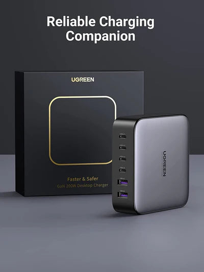 Ugreen Nexode 200W USB C GaN Charger-6 Ports Desktop Charger / 40914